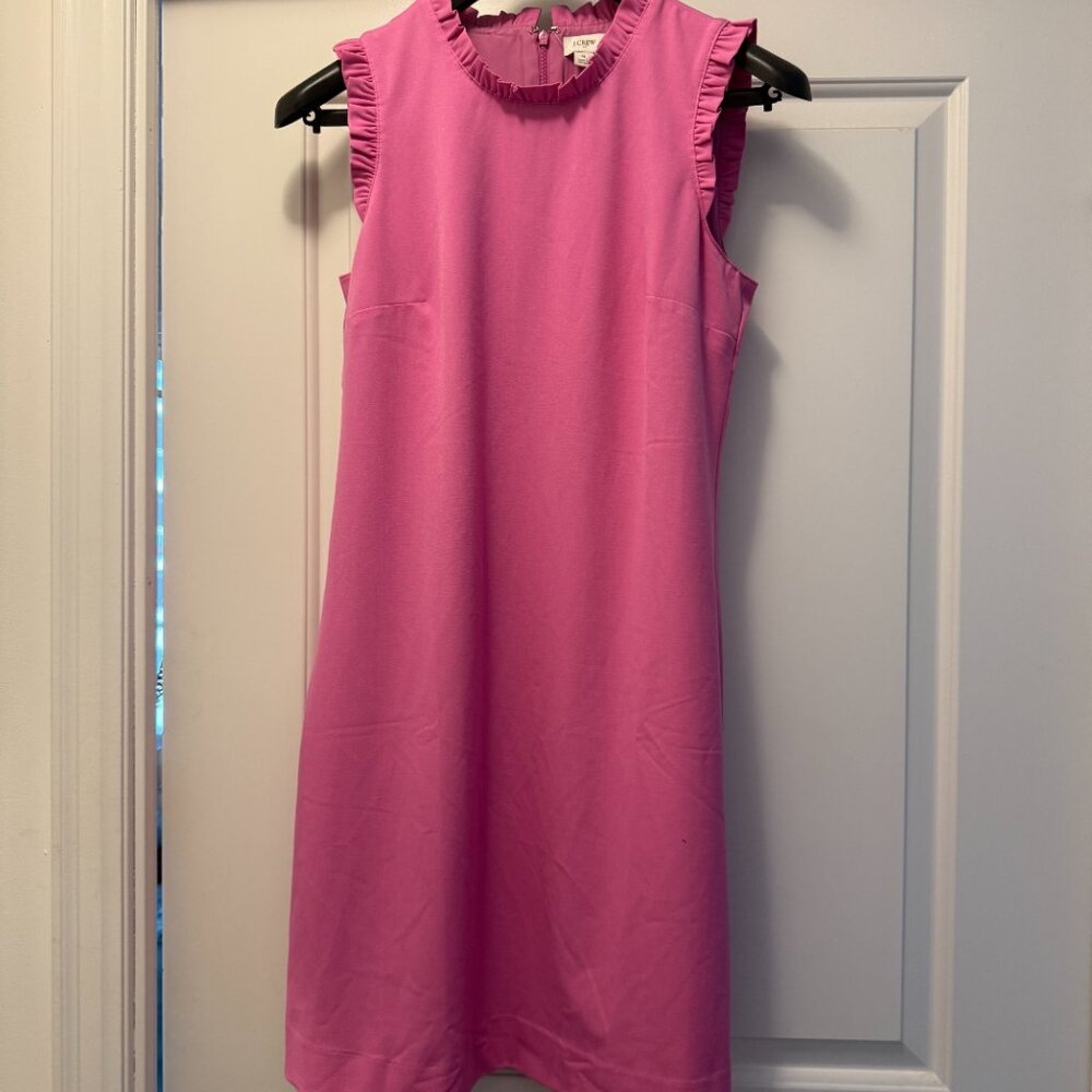 J.Crew Pink Ruffleneck Suiting Dress - Picture 2 of 4